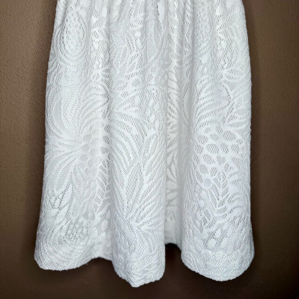 Lilly Pulitzer Kinley Dress in White, Lace Fit & Flare with Pockets Size 4 - Picture 8 of 15